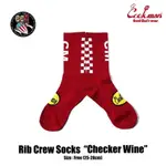 《美式工廠》美國 COOKMAN /個性襪系列 RIB CREW SOCKS CHECKER WINE