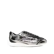 [Pinko] Pinko Leather Lace-up Sneakers 41 IT SILVER/BLACK