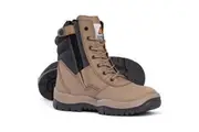 Mongrel Mens High Leg ZipSider Safety Work Boots 251060 - Stone