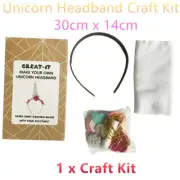 Unicorn Headband Headress DIY Art Craft Kit Handcraft Easy Gem Decor Hat Flower
