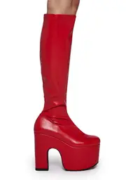 [Lamoda] Awkward Knee High Boots - Red