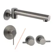 Gun Metal Bathroom Round Swivel Bath Tub Spout Shower Faucet Outlet Filler Tap
