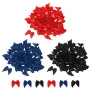 150 Pcs Mini Ribbon Bow 1.2" Mini Fabric Satin Craft DIY Black, Red,Navy Blue