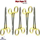 Dental Mayo Hegar TC Needle Holder Suture Clamps Dissecting Locking Forceps Set