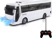 HAK125 Remote Control Passenger Bus Model Car Toy 4-Ch R/C High Speed Racing Car Realistic Bus Lights and Rubber Tyres Safe and Durable Great Present for Kids, Boys, & Girls