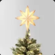 13" Pre-lit Frosted 8-Point Star Christmas Tree Topper - Wondershop™ Open Box