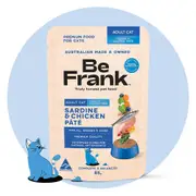 Be Frank Grain Free Adult Sardine & Chicken Pate Wet Cat Food 85g 85g