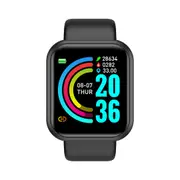 JARAMP Y68 D20 Smart Watch Mens Fitness Women Watches Monitor Electronic Bracelet Gift for Xiaomi Huawei Samsung Android Apple - black With Box