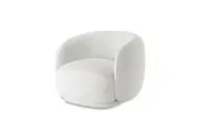 Janelle Boucle Curved Accent Chair Cream White - Cream White