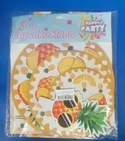 Pineapple 3 Tier CupCake Tower Plate Stand Tray Birthday Party Display Set