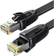 Ethernet Cable CAT8 40Gbps Cotton Braided PVC Network LAN Cable Fit Fit for PC Modulator PS 5/4 Router RJ45 Cable Ethernet (Color : Cat 8 Flat PVC Cable, Size : 3m)