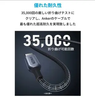 [3東京直購] Anker 765 USB-C 轉 TYPE-C 140W 尼龍編織充電線-90公分 PD快充 MacBook Pro Air