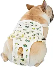 ROZKITCH Dog Cotton Sanitary Pantie with Adjustable Strap Suspender Physiological Pants Pet Underwear Diaper Jumpsuit for Girl Dog Teddy Young Corgi French Bulldog Puppy