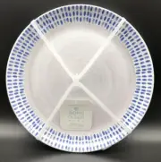 SIGRID OLSEN MELAMINE Sand Swirls w/Blue Edge Large Dinner Plates 11" (Set of 4)