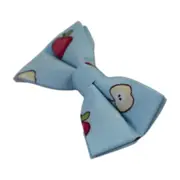 Boys Light Blue Red Apple Fruit Patterned Bow Tie
