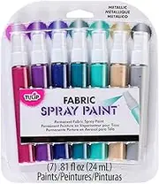 Tulip Permanent Fabric Spray Paint, 7 Pack, Metallic, Nontoxic, Non-Aerosol