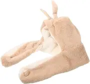 [OATIPHO] Bunny Ears Scarf Animal Costumes for Plush Bunnies Hats for Bonnets for Plush Animal Hat Hats for Babies Outfit Clothes Khaki Fluff