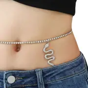 Belly Chain Jewelry With Snake Pendant For Women Silver Body Chain Jewelry Waist