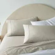 Accessorize Bedroom Collection Queen Cream Accessorize 1900TC Cotton Rich Sheet Set Almond