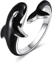 [CRMAD] Orca Ring for Women Sterling Silver Killer Whale Gifts