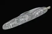 Solingen Germany Vintage Boker Relief Knife Handle Knife Dog 1990 New