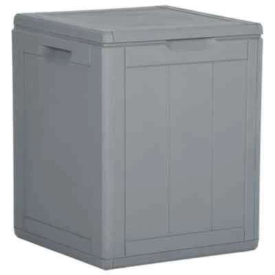 90L Outdoor Storage Box Garden Patio Tool Toy Container Bench Seat Chest Grey