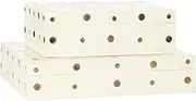 Alice Lane Penny Dot Box – Large Home Collection – Inlaid Brass Dots – Home Décor, Kitchen, Bathroom, and Coffee Table