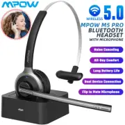 Mpow Bluetooth Headset Wireless Headphones Microphone with 180H Charging Station