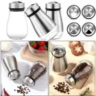 Glass Stainless Steel Storage Pepper Shakers Spice Dispenser Salt Bottle