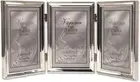 Lawrence Frames Polished Silver Plate 4x6 Hinged Triple Picture Frame - Bead Bor
