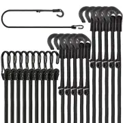 Adjustable Heavy Duty Bungee Cords with Hooks Double-J & Adjustable Hook 20 P...