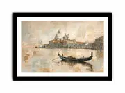 Vintage Venice Framed print Art Poster