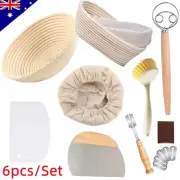 Set Of 2 Round and Oval Banneton Bread Proofing Basket Sourdough Tools Kit