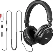SIMOLIO Long Cord Headphones for TV and PC with Volume Control and Mic, 21.6FT/6.6M Extended Cable with Clip, RCA & 3.5mm AUX Audio, Fold-Flat Stereo Over Ear Wired TV Headphones, SM-906TV