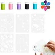 Finger Painting Daubers Kit,Crafting Finger Daubers Kit - Finger Painting Sponge, Crafting Finger Daubers with 6 Color Stamp Pads for Stamping, Drawing