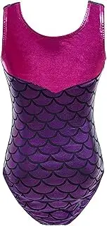 KEOYA Girls Gymnastics Mermaid Leotard One-Piece Ballet Unitard Color Sparkle Ballet Dancewear Gymnastics Leotard Dance Outfit for Kids 3-12 Years