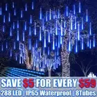 192/288 LED Lights Meteor Shower Rain Tree String Light Garden Party Xmas Decro