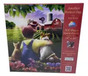Boy Dog Cat Barn Farm Jigsaw Puzzle NEW 500 pc SunsOut 18" X 24" Prty Mail Ship