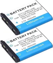 HOMERW 1800mAh Li-40B Li-42B EN-EL10 Battery LCD Charger Compatible with Olympus and Nikon Cameras(2 Pcs Battery)