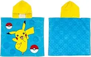 Franco Pokémon Anime Kids Beach/Pool/Bath/Camping Hooded Towel Poncho 24" X 22", Absorbent Cotton Cover up, (Official Licensed Pokémon Product), Large