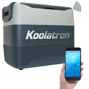 Koolatron 12 Volt Portable Freezer Refrigerator w/ Bluetooth Controls, 50L, 12V DC/220V AC Cords Included, Compressor Cooling (Grey)