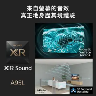 【SONY 索尼】BRAVIA 55吋 4K HDR QD-OLED Google TV 顯示器 XRM-55A95L