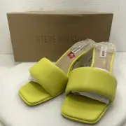 Steve Madden Snazzy Kitten-Heel Slide Sandals, Citron, Women Size 9.5 Item#640