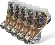 [LPSADGF] German Shepherd Dog Socks Low Cut Ankle Sock Athletic Running Low Cut Socks Thin Soft Ankle Socks Unisex, White, One Size Short, White, One Size Short
