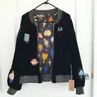 Gorman Reversible Velvet Magic Place Embroidered Bomber Jacket Size 12