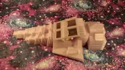 3D Printed Modular Spaceship Alpha+ w 3.75 in Action Figure Ship Space Alien Fun