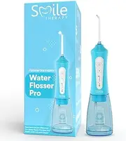 Dental Wireless 5-In-1 Water Flosser Pro - Leak-Proof Rechargeable Electric Flosser Plaque Remover for Teeth 300ml Tank 360° Nozzle 5 Modes 2000mAh Battery Includes 5 Attachments, USB-C Charger (Aqua, Water Flosser)