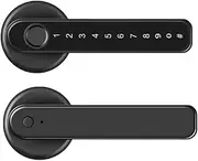 with Tuya Biometric Fingerprint Smart Door Lock Electronic Door Locks for Home Office with Keys Fingerprint Security Handle Lock Slimline Design(No Tuya No TTlock) Aqiong