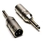 (2) Two Genuine NEUTRIK NA2MP - 3 Pin XLR Male to 1/4" Male Plug Mono Adapter