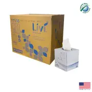 SOLARIS PAPER 11516A Livi VPG Facial Tissue White 2 ply Cube/Boutique 8.37"x8.07